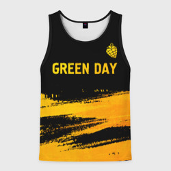 Мужская майка 3D Green Day - gold gradient: символ сверху