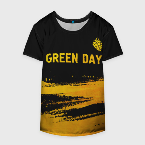 Накидка на куртку 3D Green Day - gold gradient: символ сверху, цвет 3D печать - фото 4