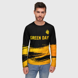 Мужской лонгслив 3D Green Day - gold gradient: символ сверху - фото 2