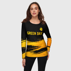 Женский лонгслив 3D Green Day - gold gradient: символ сверху - фото 2