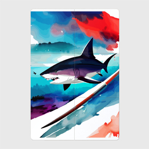 Магнитный плакат 2Х3 Shark - watercolor - art