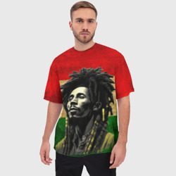 Мужская футболка oversize 3D Растаман Ямайки - фото 2