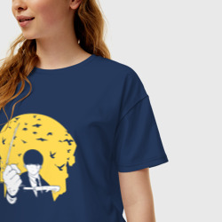 Женская футболка хлопок Oversize Moon Mash - фото 2