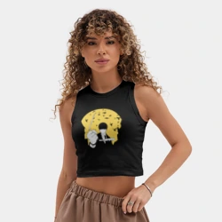 Женская укороченная майка-топ хлопок Moon Mash - фото 2