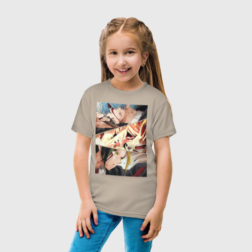 Детская футболка хлопок Mashle, цвет миндальный - фото 5