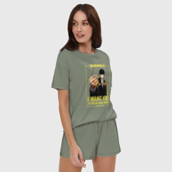 Женская пижама с шортиками хлопок I want you to break magic wands - фото 2