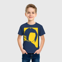 Светящаяся  футболка с принтом Finn Ames для любого человека, вид спереди №2. Цвет основы: темно-синий