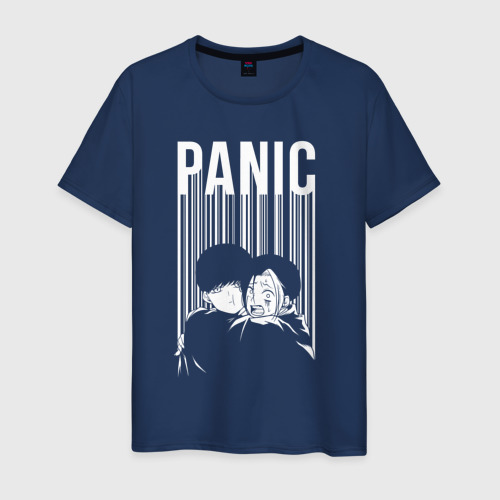 Мужская футболка из хлопка с принтом Panic Finn and Mash, вид спереди №1