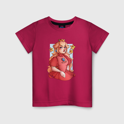 Детская футболка хлопок The Super Mario Bros Принцесса Пич, цвет маджента