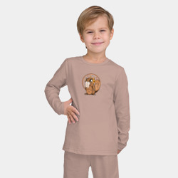 Детская пижама с лонгсливом хлопок Бобёр в наушниках - фото 2