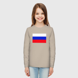 Детский лонгслив хлопок Российский флаг - фото 2