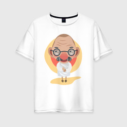 Женская футболка хлопок Oversize Ганди