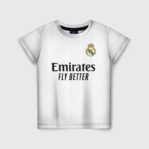 Детская футболка 3D Карим Бензема Реал Мадрид форма 22-23 домашняя, цвет 3D печать