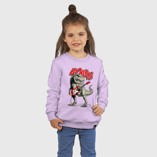 Детский свитшот хлопок Rock T Rex, цвет лаванда - фото 3