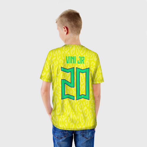Детская футболка 3D Винисиус Жуниор ЧМ 2022 сборная Бразилии домашняя, цвет 3D печать - фото 4