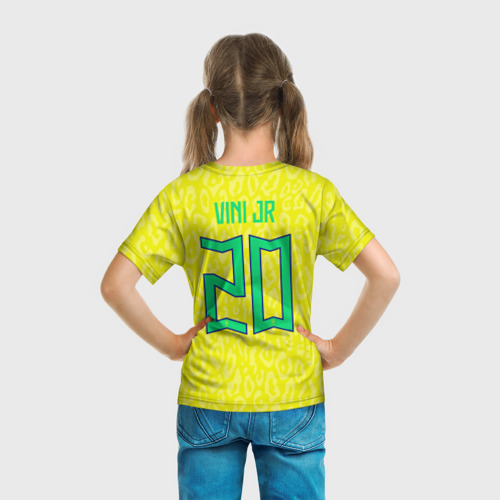 Детская футболка 3D Винисиус Жуниор ЧМ 2022 сборная Бразилии домашняя, цвет 3D печать - фото 6