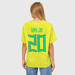 Женская футболка oversize 3D Винисиус Жуниор ЧМ 2022 сборная Бразилии домашняя - фото 2