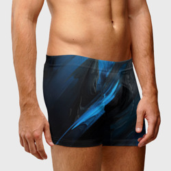 Мужские трусы 3D Синяя краска на черном фоне - фото 2