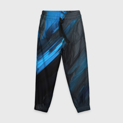 Детские брюки 3D Синяя краска на черном фоне