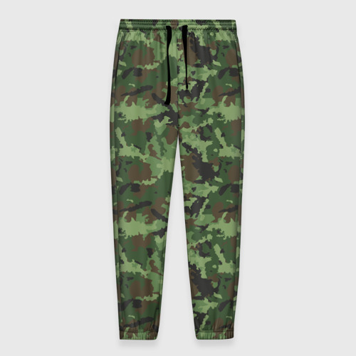 Мужские брюки 3D с принтом Камуфляж зелёный, вид спереди #2