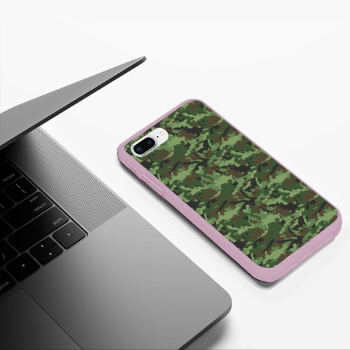 Чехол для iPhone 7Plus/8 Plus матовый с принтом Камуфляж зелёный, фото #5