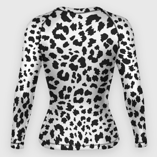 Женский рашгард 3D с принтом Черные леопардовые пятна, вид сзади #1