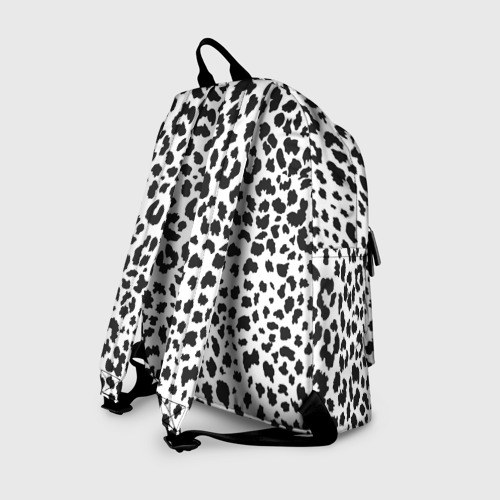 Рюкзак 3D с принтом Черные леопардовые пятна, вид сзади #1
