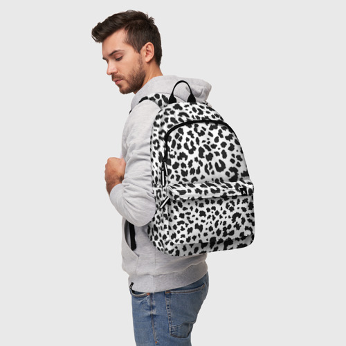 Рюкзак 3D с принтом Черные леопардовые пятна, фото на моделе #1