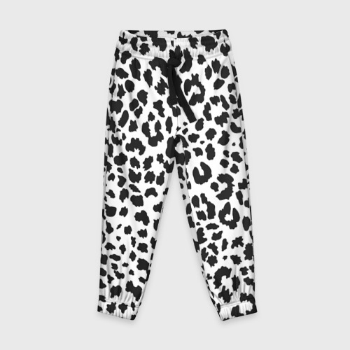 Детские брюки 3D Черные леопардовые пятна, цвет 3D печать