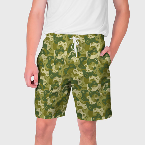 Мужские шорты 3D с принтом Gamer - камуфляж, вид спереди #2