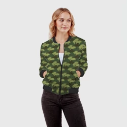 Женский бомбер 3D Свиньи 18+ камуфляж - фото 2