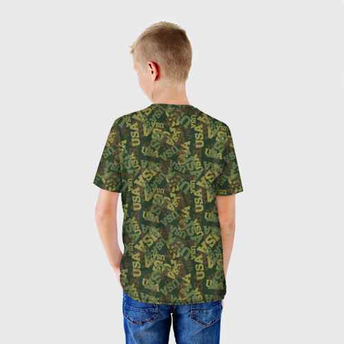 Детская футболка 3D USA - камуфляж, цвет 3D печать - фото 4