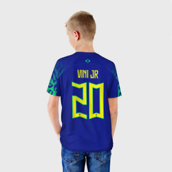 Детская футболка 3D Винисиус Жуниор ЧМ 2022 сборная Бразилии гостевая - фото 2