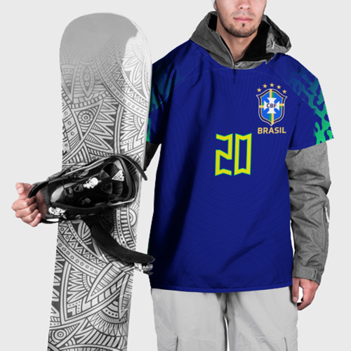 Накидка на куртку 3D Винисиус Жуниор ЧМ 2022 сборная Бразилии гостевая, цвет 3D печать