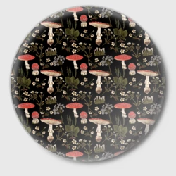 Значок Мухоморы и яблоневые цветы