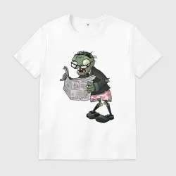Мужская футболка хлопок Зомби с газетой