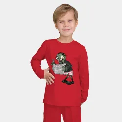 Детская пижама с лонгсливом хлопок Зомби с газетой - фото 2