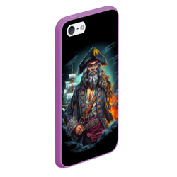 Чехол для iPhone 5/5S матовый Пират и корабль - фото 2