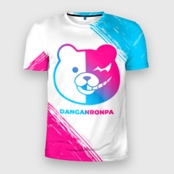 Мужская футболка 3D Slim Danganronpa neon gradient style