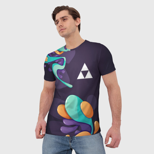 Мужская футболка 3D Zelda graffity splash, цвет 3D печать - фото 3