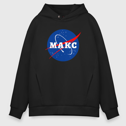 Мужское худи Oversize хлопок Макс НАСА, цвет черный