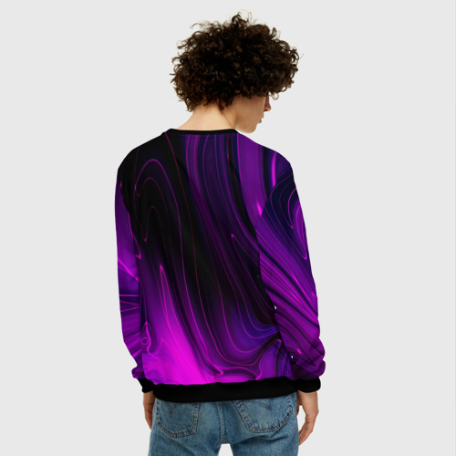 Мужской свитшот 3D с принтом Nazareth violet plasma, вид сзади #2