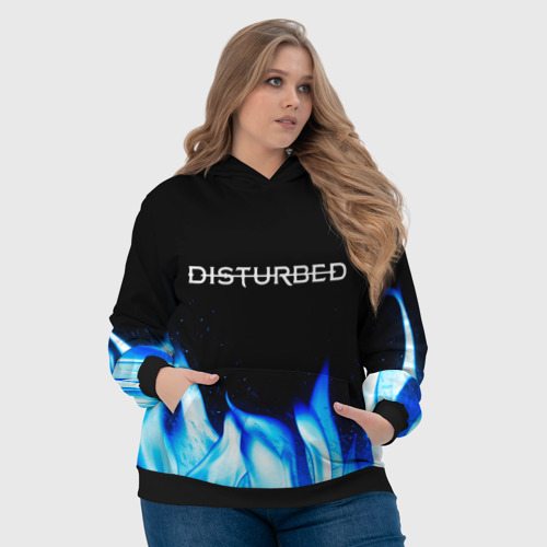 Женская толстовка 3D Disturbed blue fire, цвет 3D печать - фото 6