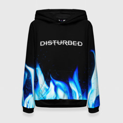 Женская толстовка 3D Disturbed blue fire