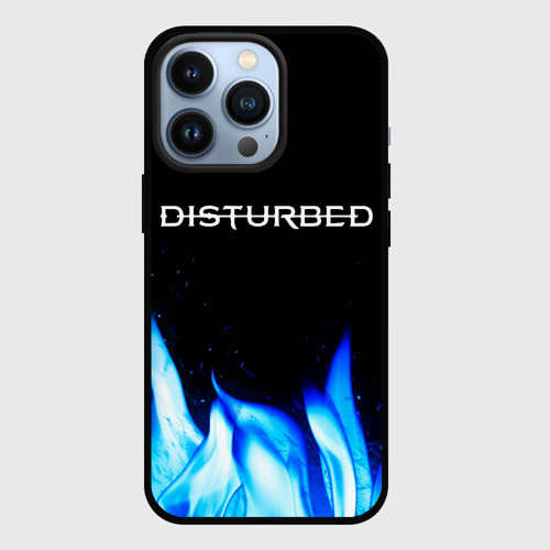 Чехол для iPhone 13 Pro Disturbed blue fire