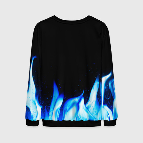 Мужской свитшот 3D Disturbed blue fire, цвет черный - фото 2