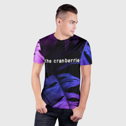Мужская футболка 3D Slim The Cranberries neon monstera - фото 2