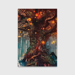 Обложка для паспорта матовая кожа Сказочное дерево