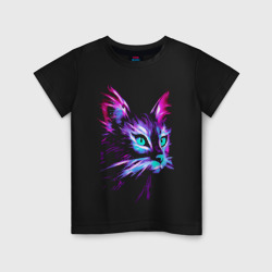 Неоновый кот – Светящаяся детская футболка с принтом купить со скидкой в -20%