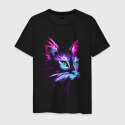 Светящаяся футболка Неоновый  кот  (Мужская)